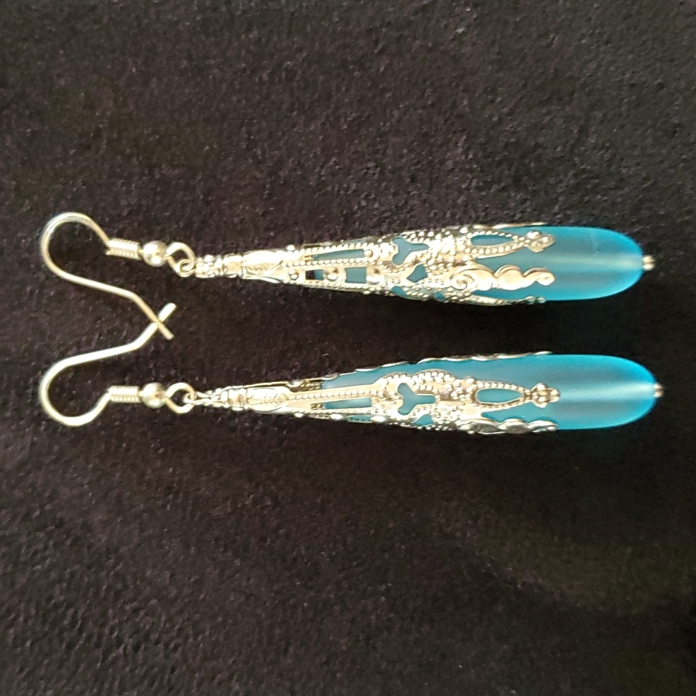 Sea glass drop earrings